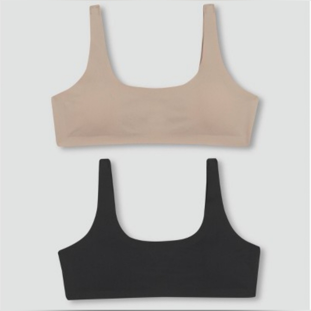 Hanes Tan and Black Bandeau Set